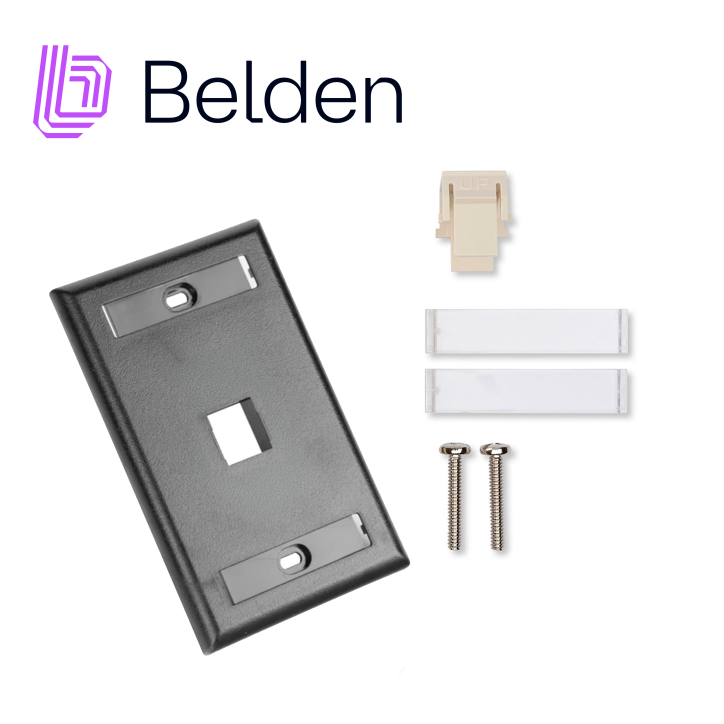 Placa de pared faceplate Interior 1 puerto Negro BELDEN AX104160