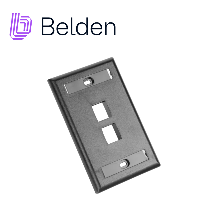 Placa de Pared / Faceplate 2 puertos interior negro BELDEN AX104161