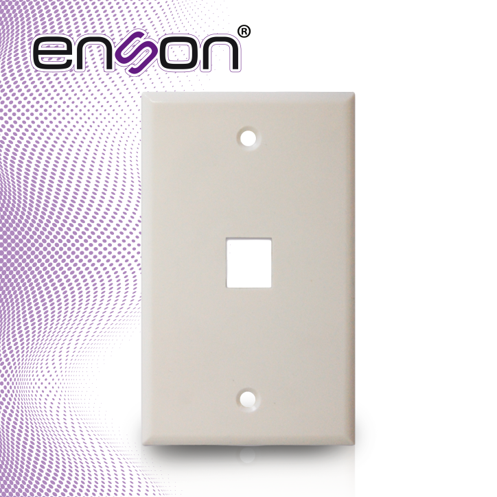 Placa de pared faceplate 1 puerto 1 puerto Material Plástico ABS Compatible con Jack CAT6 y CAT5E ENSON ENS-FP61