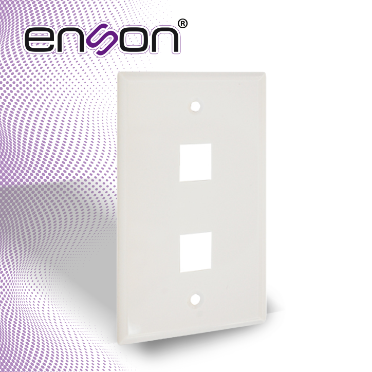 Placa de pared faceplate 2 puertos 2 puertos Material plástico ABS Compatible con Jack CAT6 y CAT5E ENSON ENS-FP62 Placa de pared faceplate 2 puertos 2 puertos Material plástico ABS Compatible con Jack CAT6 y CAT5E ENSON ENS-FP62