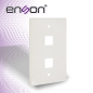 PLACA DE PARED (FACEPLATE) UNIVERSAL ENS-FP62 ENSON 2 PUERTOS ESTILO KEYCONNECT CAT6A CAT6 CAT5E CONECTORES DE FIBRA OPTICA Y CO