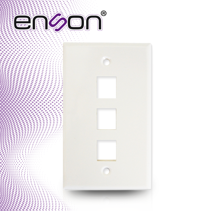 Placa de pared faceplate 3 puertos 3 puertos Plástico ABS Temperatura de operación -10°C - 60°C ENSON ENS-FP63 Placa de pared faceplate 3 puertos 3 puertos Plástico ABS Temperatura de operación -10°C - 60°C ENSON ENS-FP63