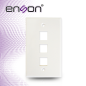 PLACA DE PARED (FACEPLATE) UNIVERSAL ENS-FP63 ENSON 3 PUERTOS ESTILO KEYCONNECT CAT6A CAT6 CAT5E CONECTORES DE FIBRA OPTICA Y CO