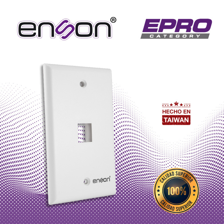 Placa de pared Faceplate 1 puerto 1 puerto Plastico ABS uso en interior ENSON EPRO-FP10