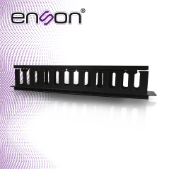 ORGANIZADOR HORIZONTAL FRONTAL PARA RACK ENSON ENS-CM24 2UR CON PEINES DE POLICARBONATO TAPA REMOVIBLE Y ABATIBLE PARA MAYOR PRO