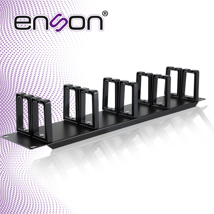 Organizador horizontal para rack 2U posición frontal con peines de policarbonato ENSON ENS-CMR24