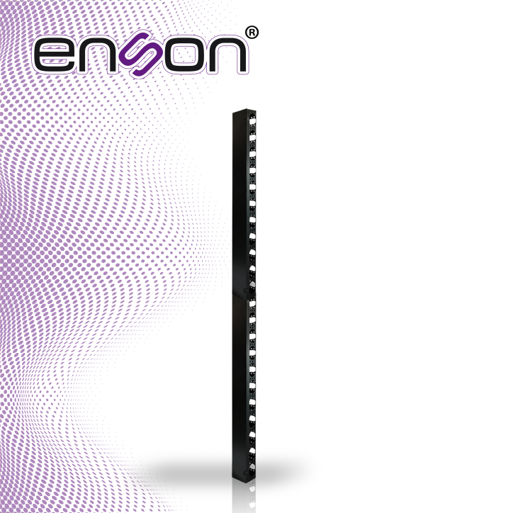 Organizador de cable vertical sencillo 25UR tapa removible acero ENSON ENS-VM25U