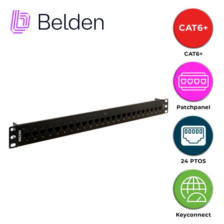 Patch panel Cat 6 24 puertos 1UR BELDEN AX103253