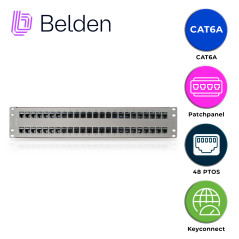 Patch panel Belden AX103256 48 puertos Cat6A 2UR precargado