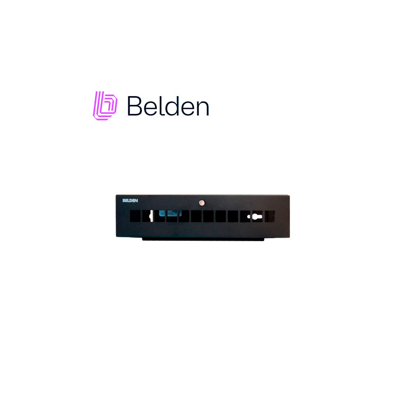 PATCH PANEL MODULAR BELDEN AX107477 CAT6A CAT6 CAT5E 12 PUERTOS (VACIO) COLOR NEGRO ACEPTA JACKS ESTILO KEYCONNECT USO INTERIOR 