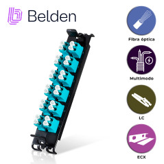 Frame FX ECX Belden FF3X12LD 12 puertos LC OM3 adaptadores aqua