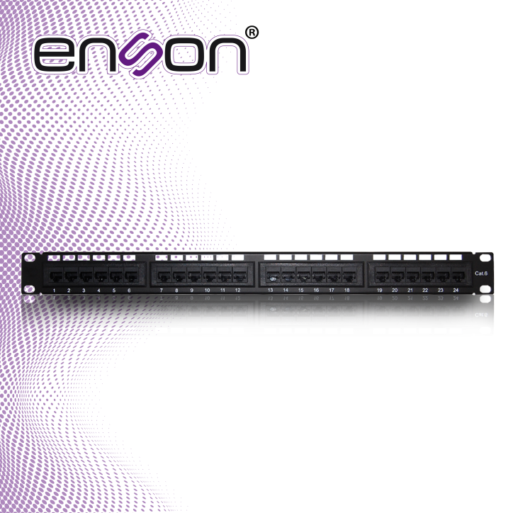 PATCH PANEL ENSON ENS-PA24P6 1UR PRECARGADO CAT6 24 PUERTOS MONTAJE EN RACK ESTANDAR 19 PULGADAS