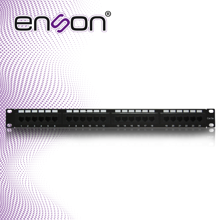 Patch panel 1U 24 puertos precargado CAT5E ENSON ENS-PA24P5E Patch panel 1U 24 puertos precargado CAT5E ENSON ENS-PA24P5E