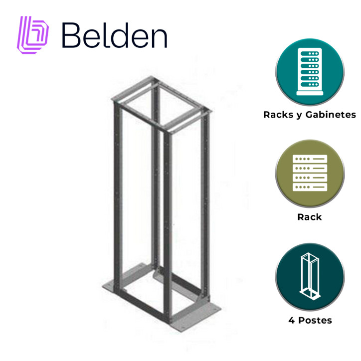 Rack de distribución desmontable de 4 postes 45U montaje de 19 pulgadas profundidad ajustable 28" a 36" BELDEN XDR8419-3102836
