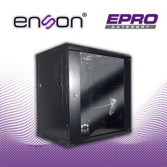 GABINETE DE PARED ENSON ENS-RKGB12U 12UR PUERTA FRONTAL DE CRISTAL TEMPLADO CON CERRADURA DE SEGURIDAD RANURA DE VENTILACION EN 