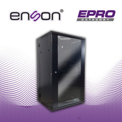 GABINETE DE PISO/PARED ENSON ENS-RKGU22PRO 22U PUERTA FRONTAL DE CRISTAL TEMPLADO CON CERRADURA DE SEGURIDAD PUERTA TRASERA ABAT