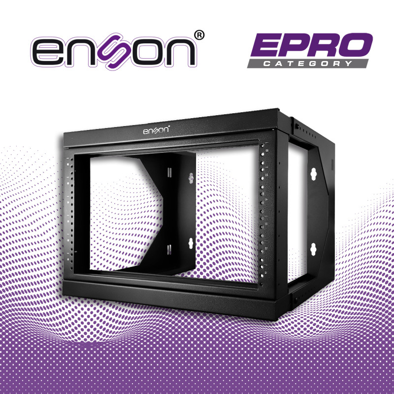 RACK PARED ENSON ENS-RKGO6U 6UR PREPARADO PARA ANCLAJE EN PARED UR MARCADAS MARCO DE RACK ABATIBLE POSTES PARA TORNILLO 12-24 5/