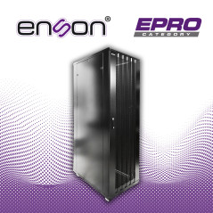 GABINETE DE PISO DESENSAMBLADO ENSON ENS-RGB42UD 42UR 600X1000MM PUERTA PRINCIPAL DE MALLA CON CERRADURA DE SEGURIDAD ABATIBLE P