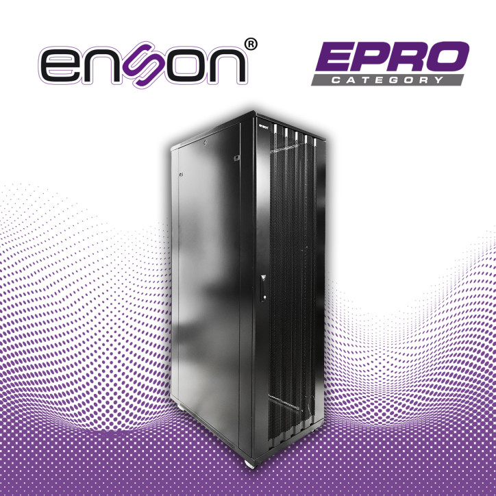 Gabinete de piso desensamblado 42UR 600X1000MM Puerta principal de malla con cerradura abatible ENSON ENS-RGB42UD
