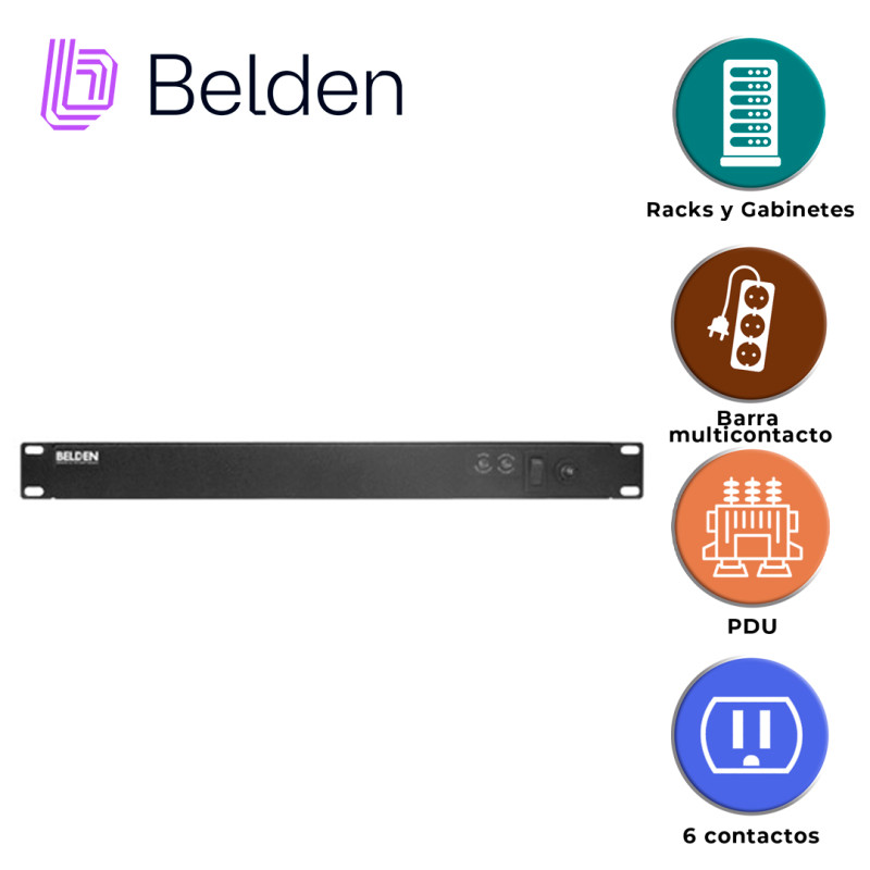 PDU Belden 9BF1-061002 6 contactos frontales 5-15R 1 UR