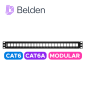 BELDEN AX103114 Patch Panel Modular Cat6/Cat6A Negro 24 Puertos Rack 1U Keyconnect