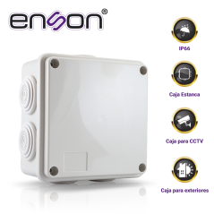 CAJA DE PLASTICO ENSON ENS-PCB1010 100X100X50 MM CON SELLO DE GOMA GRADO DE PROTECCION IP66 MULTIPLES CONEXIONES A TUBERIA DE 1 