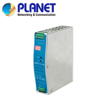 FUENTE DE PODER INDUSTRIAL PLANET PWR-75-48 / ENTRADA 90-264VCA/127-370VCD / SALIDA 48VCD 75W 1.6A / INSTALACION DIN-RAIL / IDEA