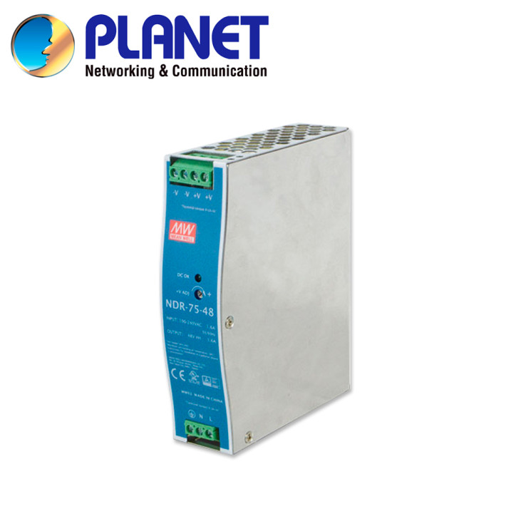 Fuente de alimentación industrial DIN-Rail Entrada 90-264VAC 127-370VDC Salida 48VDC 75W 1.6A Montaje DIN-Rail PLANET PWR-75-48 Fuente de alimentación industrial DIN-Rail Entrada 90-264VAC 127-370VDC Salida 48VDC 75W 1.6A Montaje DIN-Rail PLANET PWR-75-48
