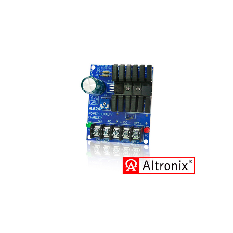 FUENTE DE ALIMENTACION/CARGADOR ALTRONIX AL624 CONVIERTE UNA ENTRADA DE AC DE BAJO VOLTAJE EN UNA SALIDA DE 6VDC, 12VDC O 24VDC.