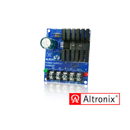 FUENTE DE ALIMENTACION/CARGADOR ALTRONIX AL624 CONVIERTE UNA ENTRADA DE AC DE BAJO VOLTAJE EN UNA SALIDA DE 6VDC, 12VDC O 24VDC.