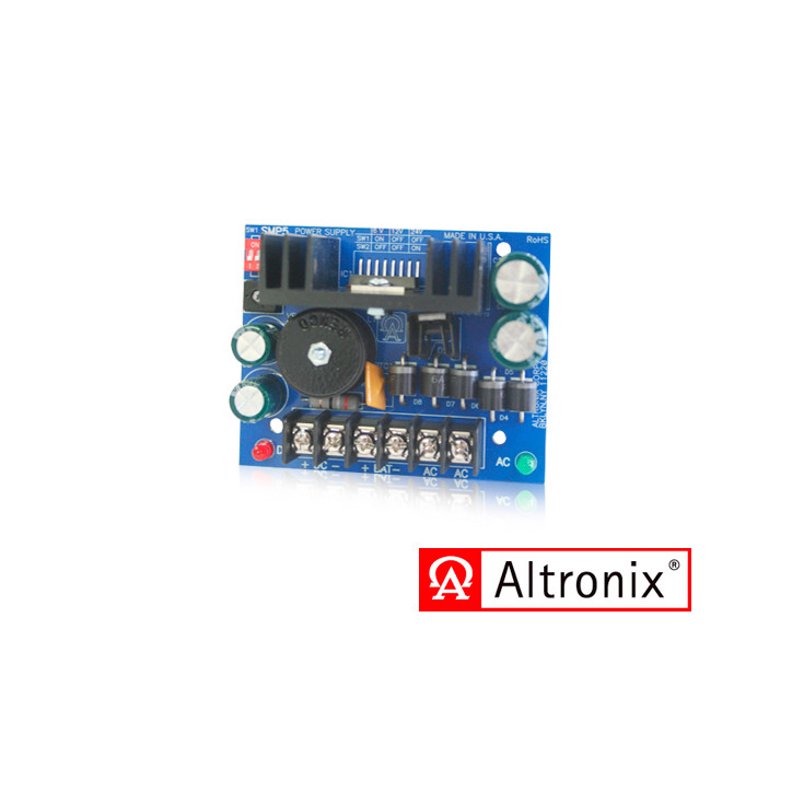 Fuente de alimentación / Cargador entrada 16VCA a 28VCA salida ajustable 6VCD 12VCD 24VCD corriente total 4A ALTRONIX SMP5 Fuente de alimentación / Cargador entrada 16VCA a 28VCA salida ajustable 6VCD 12VCD 24VCD corriente total 4A ALTRONIX SMP5