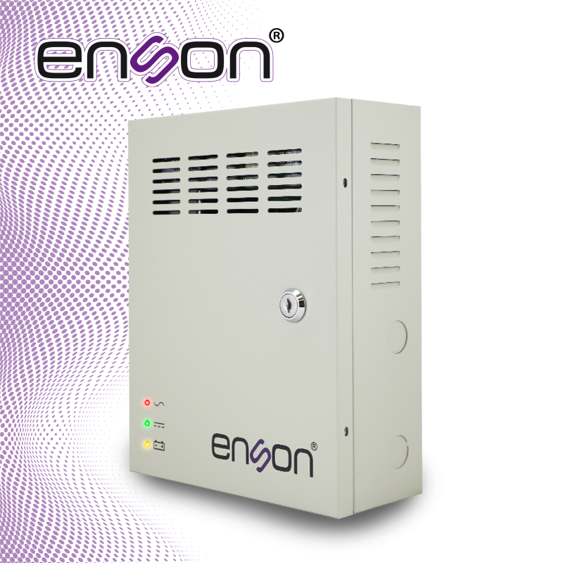 FUENTE DE PODER TIPO CAJA ENSON PSB-1218BACKUP 12VDC 10A 18 CANALES DE 0.5A CADA UNO Y SOPORTE DE BATERIA DE RESPALDO (NO INCLUY