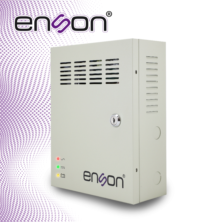 Fuente de poder tipo caja 12VDC 10A 18 salidas ENSON PSB-1218BACKUP