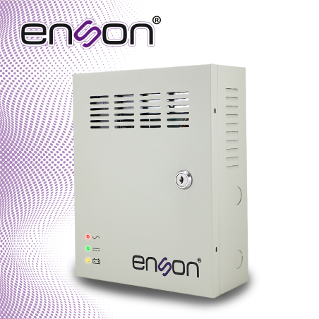 FUENTE DE PODER TIPO CAJA ENSON PSB10A-1209BACKUP 12VDC 10AMP 9 CANALES DE 1.1AMP CADA UNO ESPACIO PARA BATERIA DE RESPALDO (NO 