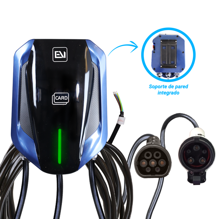 CARGADOR DE PARED EV-OMB281 ALTER CONECTOR DUAL TIPO 1 Y TIPO 2 CON ENTRADA/SALIDA 120-240VCA POTENCIA MAX 7.6 KW IP54, SIN PLUG