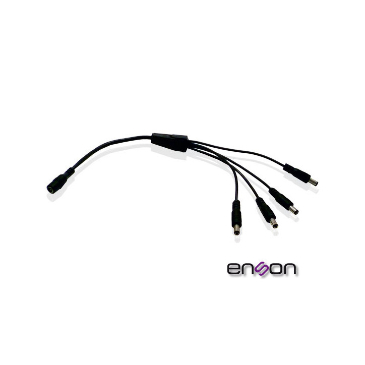 Distribuidor de alimentación tipo pulpo 1 a 4 canales conectores 5.5x2.1 mm cable 100% Cobre ENSON ENS-DC14 Distribuidor de alimentación tipo pulpo 1 a 4 canales conectores 5.5x2.1 mm cable 100% Cobre ENSON ENS-DC14