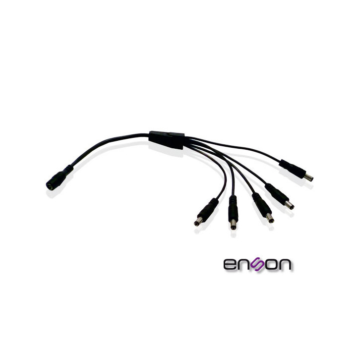 Distribuidor tipo pulpo para alimentación 1 a 5 canales conectores 5.5x2.1 mm cable 100% Cobre ENSON ENS-DC15 Distribuidor tipo pulpo para alimentación 1 a 5 canales conectores 5.5x2.1 mm cable 100% Cobre ENSON ENS-DC15
