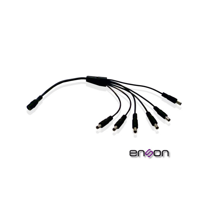 Distribuidor de alimentación tipo pulpo 1 a 6 canales conectores 5.5x2.1 mm cable 100% Cobre ENSON ENS-DC16 Distribuidor de alimentación tipo pulpo 1 a 6 canales conectores 5.5x2.1 mm cable 100% Cobre ENSON ENS-DC16