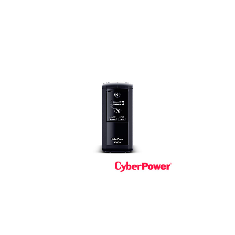 NO BREAK UPS TORRE CYBERPOWER CP1000AVRLCD 1000VA/600W / PANEL LCD / 5 CONTACTOS CON RESPALDO Y SUPRESION DE PICOS / 4 CONTACTOS