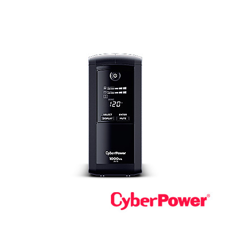 NO BREAK UPS TORRE CYBERPOWER CP1000AVRLCD 1000VA/600W / PANEL LCD / 5 CONTACTOS CON RESPALDO Y SUPRESION DE PICOS / 4 CONTACTOS