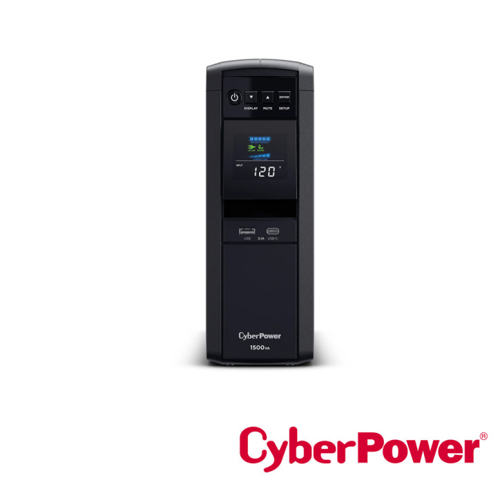 No-Break UPS tipo torre 1500VA/1000W onda senoidal pura panel LCD CYBERPOWER CP1500PFCLCDa