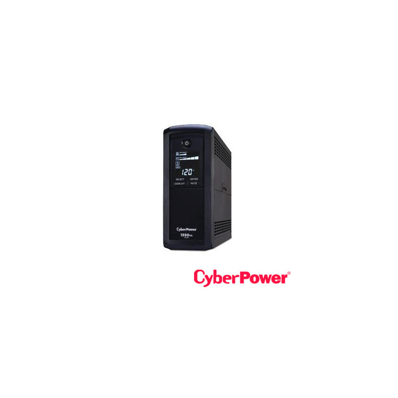NO BREAK UPS TORRE CYBERPOWER CP1350AVRLCD 1350VA/815W / PANEL LCD / 5 CONTACTOS CON RESPALDO Y SUPRESION DE PICOS / 5 CONTACTOS
