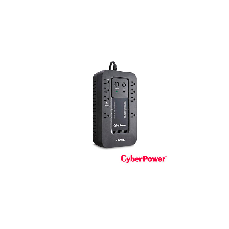 NO BREAK UPS EC450G CYBERPOWER 450VA/260W / TECNOLOGIA STANDBY / TIPO ESCRITORIO / 4 CONTACTOS CON RESPALDO-SUPRESION DE PICOS /