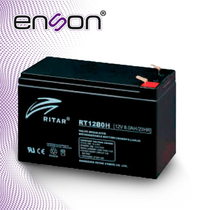 BATERIA DE REEMPLAZO ENSON ENS-BT812R / 12V 8AH / BASE PLOMO-ACIDO / COMPATIBLE CON UPS ENSON ENS-EA280 Y ENS-EA2150