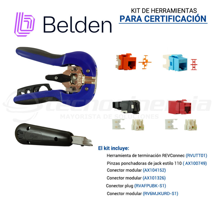 Kit de herramientas para certificación herramientas para certificación conectores RJ45 Cat6 y Cat6A BELDEN BEL-TOOLSKIT Kit de herramientas para certificación herramientas para certificación conectores RJ45 Cat6 y Cat6A BELDEN BEL-TOOLSKIT