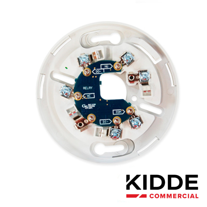 Base con relevador para detectores con relé contacto seco 1A 30 Vcc conexión convencional KIDDE KI-RB Base con relevador para detectores con relé contacto seco 1A 30 Vcc conexión convencional KIDDE KI-RB