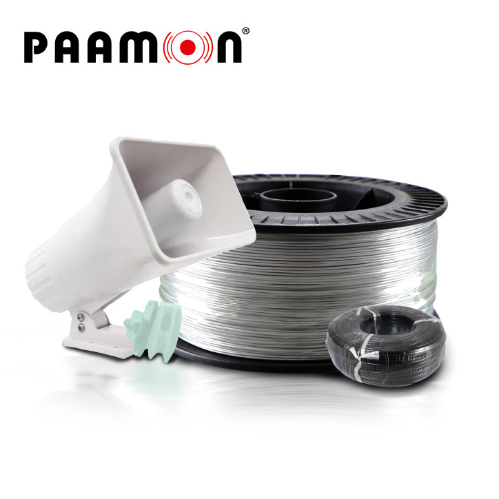 Kit de accesorios para cerca eléctrica alambre de aluminio cable doble aislado 100 m sirena 30W PAAMON KIT CERCA PAMMON BASICO Kit de accesorios para cerca eléctrica alambre de aluminio cable doble aislado 100 m sirena 30W PAAMON KIT CERCA PAMMON BASICO