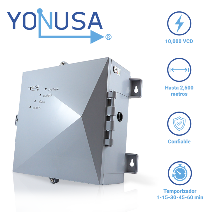 Energizador para cerca electrificada 12000V cubre hasta 700 metros perimetrales sin interface YONUSA EY NG 12000 1