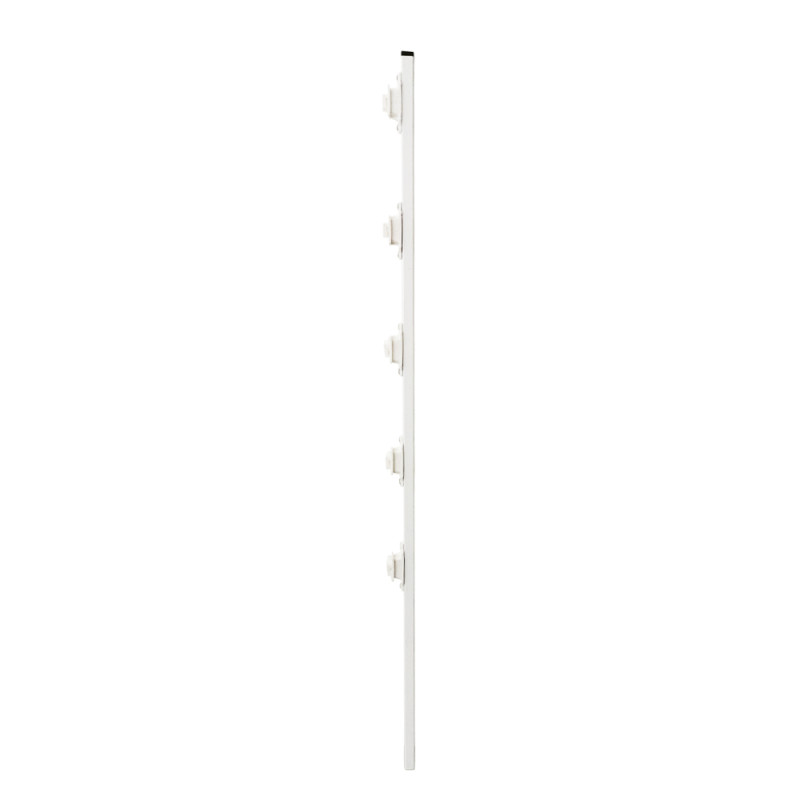 POSTE ECONOMICO PERFIL CON 5 AISLADORES DE PASO BLANCO COLOCADOS CADA 20CM, PARA CERCAS ELECTRIFICADAS