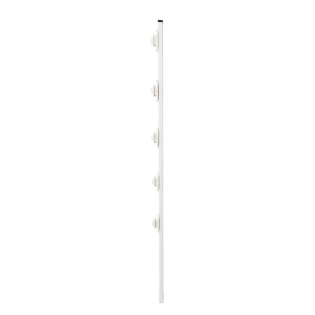 POSTE ECONOMICO PERFIL CON 5 AISLADORES DE PASO BLANCO COLOCADOS CADA 20CM, PARA CERCAS ELECTRIFICADAS